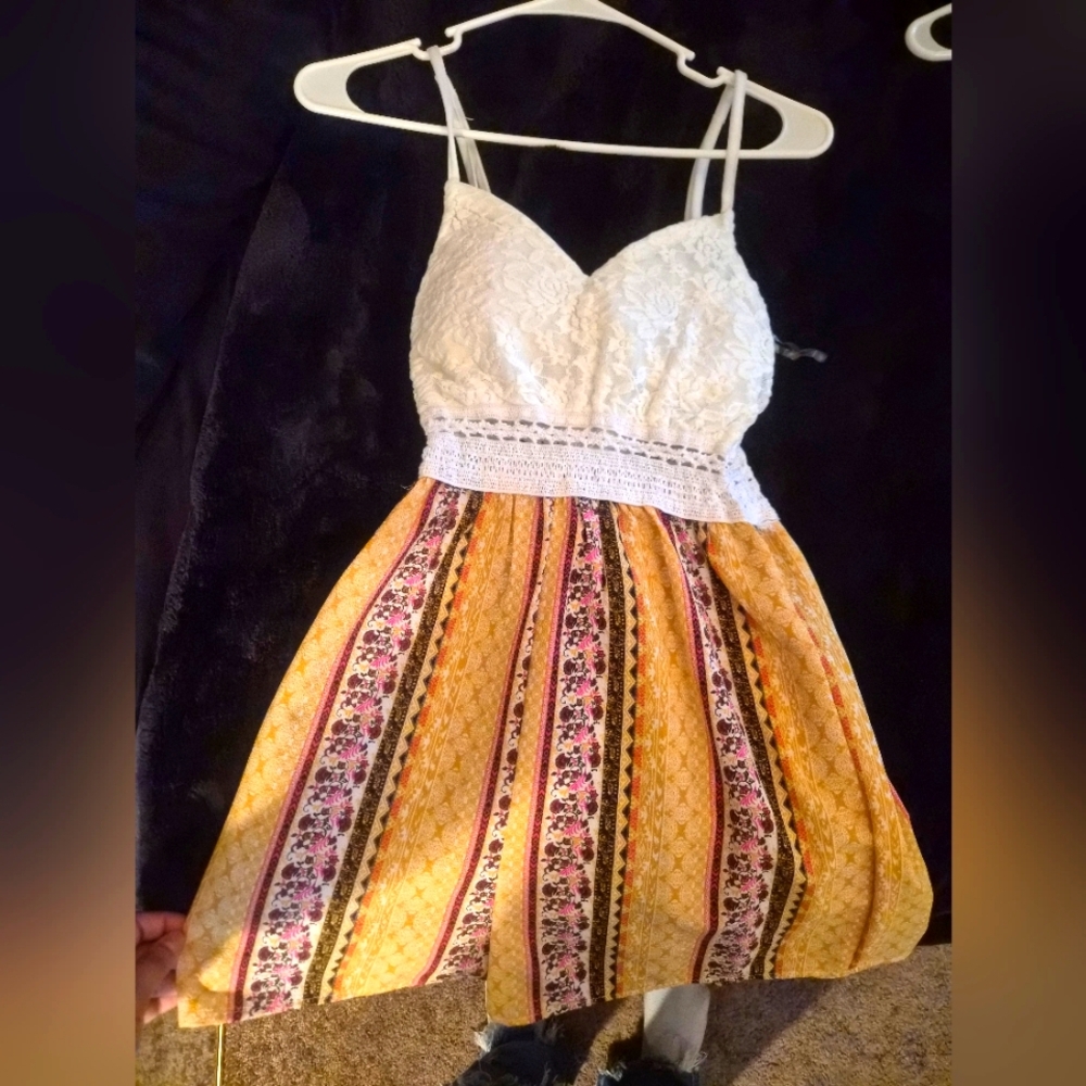 White and Yellow Floral Romper